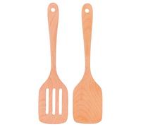 Cloimei Set di 2 spatole in legno naturale, utensili da ad alto calore e senza graffi, per cucinare, friggere, superficie liscia da 12 pollici