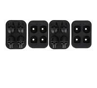 Cloimei Set di 2 vassoi per cubetti di ghiaccio in silicone con teschio, riutilizzabili, flessibili, antiaderenti, per cocktail, feste, dolci al cioccolato, nero