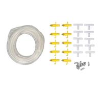 Cloimei Sistema automatico di bevande per capezzoli d'acqua per conigli, con tubo da 5 m, grande flusso, nessuna perdita, facile da installare, montaggio a molla, in plastica resistente, zincata, per