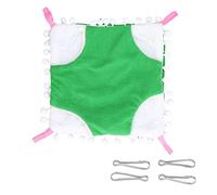 Cloimei Small Pet Cage Hammock Soft Plush Hanging Bed Warm Nest for Parrots Birds Hamsters Sugar Gliders Golden Hamsters Foldable Portable with 4 Hooks Easy to Clean 23cm (Verde)