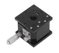 Cloimei Tavolo scorrevole manuale a rulli incrociati manuale ad alta precisione con asse Z e manopola micrometrica, in lega di alluminio anodizzato nero per strumenti ottici, attre (60X60 mm)