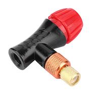 Cloimei Testa della valvola di gonfiaggio della bici Adattatore per pompa per pneumatici durevole in lega di alluminio per biciclette da strada Valvole Schrader Nero Rosso 54mm Acc