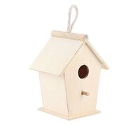 Cloimei Wooden Bird House Cage Warm Breeding Box Outdoor Hanging Bird Nesting Box for Budgerigar Parrot Small Birds Pet Supplies Natural Wood Material Weather 18x10x13cm