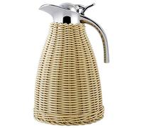 Cloixon Caraffa termica da caffè in acciaio inox, doppia parete isolante sottovuoto, con corpo in rattan fatto a mano, 24 ore di conservazione del calore e del freddo per caffè o tè (1,5 litri)