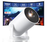 CLOKOWE Mini proiettore WiFi e Bluetooth, app integrate, proiettore portatile intelligente con rotazione di 180°, keystone automatico, supporto 1080p, compatibile con HDMI/USB/TV stick/smartphone