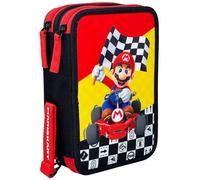 Clondo Astuccio Triplo Riempito Per Super Mario Kart Fan Bambini, 45 Accessori Scuola, 3 Zip, Scomparti Organizzati, Pastelli, Pennarelli, Forbici