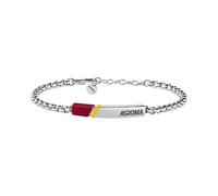 Clondo Bracciale Uomo Donna As Roma in Acciaio - Collezione Ufficiale Calcio - Accessorio Elegante e Sportivo con Logo - Idea Regalo per Tifosi - Vari Modelli Disponibili (Steel Plate Red Yellow)