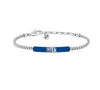 Clondo Bracciale Uomo Donna Inter in Acciaio - Collezione Ufficiale Calcio - Accessorio Elegante e Sportivo con Logo - Idea Regalo per Tifosi - Vari Modelli Disponibili (Blue Plate Logo)