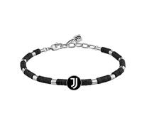 Clondo Bracciale Uomo Donna Juventus in Acciaio - Collezione Ufficiale Calcio - Accessorio Elegante e Sportivo con Logo - Idea Regalo per Tifosi - Vari Modelli Disponibili (Beads Sport Black)