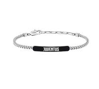 Clondo Bracciale Uomo Donna Juventus in Acciaio - Collezione Ufficiale Calcio - Accessorio Elegante e Sportivo con Logo - Idea Regalo per Tifosi - Vari Modelli Disponibili (Black Plate Logo)