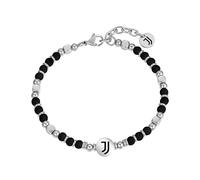 Clondo Bracciale Uomo Donna Juventus in Acciaio - Collezione Ufficiale Calcio - Accessorio Elegante e Sportivo con Logo - Idea Regalo per Tifosi - Vari Modelli Disponibili (Beads Classic Black)