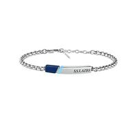 Clondo Bracciale Uomo Donna Lazio in Acciaio - Collezione Ufficiale Calcio - Accessorio Elegante e Sportivo con Logo - Idea Regalo per Tifosi - Vari Modelli Disponibili (Steel Plate Blue Sky Lazio)
