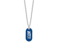 Clondo Collana Uomo Donna Inter in Acciaio Inossidabile - Prodotto Ufficiale Calcio - Gioiello con Logo - Idea Regalo Elegante per Tifosi Neroazzurri - Ragazzo e Ragazza (Vertical Tag Inter Blue)