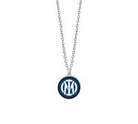 Clondo Collana Uomo Donna Inter in Acciaio Inossidabile - Prodotto Ufficiale Calcio - Gioiello con Logo - Idea Regalo Elegante per Tifosi Neroazzurri - Ragazzo e Ragazza (Round Logo Pendant Inter)