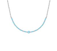 Clondo Collana Uomo Donna Lazio in Acciaio Inossidabile - Prodotto Ufficiale Calcio - Gioiello con Logo - Idea Regalo Elegante per Tifosi Biancoceleste - Ragazzo e Ragazza (Beaded Necklace Sky Blue)