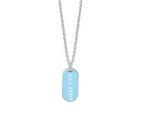 Clondo Collana Uomo Donna Lazio in Acciaio Inossidabile - Prodotto Ufficiale Calcio - Gioiello con Logo - Idea Regalo Elegante per Tifosi Biancoceleste - Ragazzo e Ragazza (Vertical Tag)