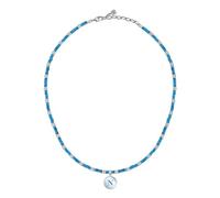 Clondo Collana Uomo Donna SSC Napoli in Acciaio Inossidabile - Prodotto Ufficiale Calcio - Gioiello con Logo SSCN - Idea Regalo Elegante per Tifosi Azzurri - Ragazzo e Ragazza (Beads Edition)