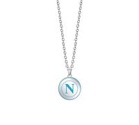 Clondo Collana Uomo Donna SSC Napoli in Acciaio Inossidabile - Prodotto Ufficiale Calcio - Gioiello con Logo SSCN - Idea Regalo Elegante per Tifosi Azzurri - Ragazzo e Ragazza (Round Logo Azzurro)