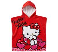 Clondo Poncho Mare Bambina con Cappuccio 50x100 cm Per Hello KItty Fan - Asciugamano Accappatoio Microfibra ad Asciugatura Rapida per Piscina, Spiaggia e Bagno - 2-6 Anni Neonati e Bimbi