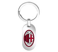 Clondo Portachiavi Ac Milan in Acciaio Inossidabile - Prodotto Ufficiale Calcio - Gadget Elegante e Resistente con Logo - Idea Regalo per Tifosi Rossoneri (Crest)