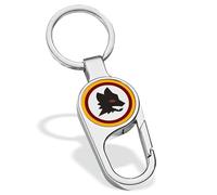 Clondo Portachiavi As Roma in Acciaio Inossidabile - Prodotto Ufficiale Calcio - Gadget Elegante e Resistente con Logo - Idea Regalo per Tifosi Giallorossi (Clip)