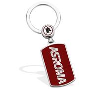 Clondo Portachiavi As Roma in Acciaio Inossidabile - Prodotto Ufficiale Calcio - Gadget Elegante e Resistente con Logo - Idea Regalo per Tifosi Giallorossi (Tag Giallorossi)