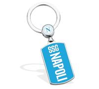 Portachiavi in acciaio con doppio logo smaltato SSC NAPOLI