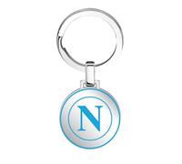 Clondo Portachiavi SSC Napoli in Acciaio Inossidabile - Prodotto Ufficiale Calcio - Gadget Elegante e Resistente con Logo SSCN - Idea Regalo per Tifosi Azzurri (Round Logo Azzurro)