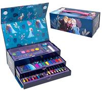 Clondo Valigetta Colori per Bambine con Pennarelli Con 52 Pezzi, Per Frozen Fan, Pastelli, Kit Disegno e Pittura, Idea Regalo Bambina, Elsa, Anna