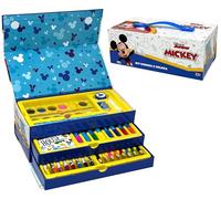 Clondo Valigetta Colori per Bambini con Pennarelli Con 52 Pezzi, Per Topolino Fan, Pastelli, Kit Disegno e Pittura, Idea Regalo Bambino
