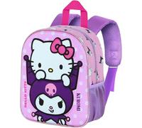 Clondo Zainetto 3D Asilo Bambina Per Hello Kitty Fan - Zaino Tempo Libero - Scuola Materna, 31 Centimetri, Viaggio, Regalo - Rosa e Lilla