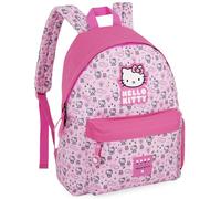 Clondo Zaino Americano Bambina Per Hello Kitty Fan 41x31x18 cm con Spallacci Imbottiti, Divisorio Interno, Tasca Frontale e Porta Borraccia - Per Scuola, Tempo Libero, Viaggi - Rosa