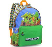Clondo Zaino Americano Bambini Per Minecraft Fan 41x31x18 cm con Spallacci Imbottiti, Divisorio Interno, Tasca Frontale e Porta Borraccia - Per Scuola, Tempo Libero, Viaggi - Verde