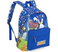 Clondo Zaino Americano Bambini Per Sonic Fan 41x31x18 cm con Spallacci Imbottiti, Divisorio Interno, Tasca Frontale e Porta Borraccia - Per Scuola, Tempo Libero, Viaggi - Blu