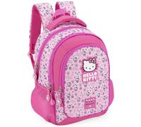 Clondo Zaino Scuola Elementare Bambina 43x33x20 cm - Multitasche Per Hello Kitty Fan - Schienale Ergonomico, Spallacci Imbottiti, Tasche Porta Borraccia, Grande Capacità e Design Brillante