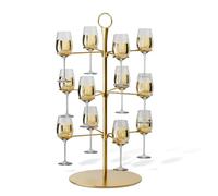 CLOPAE Torre di Bevande Rimovibili, 3 Livelli /12 Bicchieri , Aperol Tower, Albero da Cocktail in Metallo, Supporto per Cocktail, Margarita, Martini, Aperitivo, Vino, Champagne