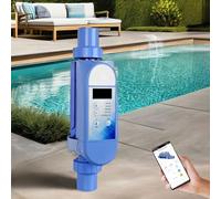Cloratore Per Piscine Ad Acqua Salata, Generatore Di Cloro Salino Wi-Fi Integrato Per Piscine Interrate, Pannello Di Controllo LED, Funzione Autopulente Per Piscine Fino A 22400 Galloni(4g/h)