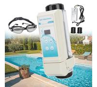 Clorinatore per acqua salata per piscine, macchina automatica per cloro con rilevamento del livello dell'acqua, 8 g/h-20 g/h, con occhiali, soluzione di pulizia facile per la manutenzione della