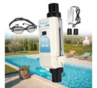 Clorinatore per acqua salata per piscine, pulizia automatica del cloro della piscina con rilevamento del livello dell'acqua, capacità da 8 g/h a 20 g/h e occhiali inclusi