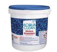 DICLORO CLORO POLVERE GRANULARE ACQUA CLEAN KG.5 PER PISCINE LINER STERILIZZA
