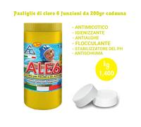 Cloro pasticche 200 gr CagChemical ALE6 1,4 Kg 6 funzioni