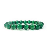 clorophilla. Bracciale in Pietre Naturali | 2 Misure | Uomo Donna, Cristalloterapia, Reiki, Yoga | Confezione Regalo, Tagliandino Pietra e Palo Santo per la Purificazione (NORMAL, AGATA VERDE)