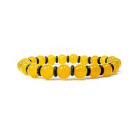 clorophilla. Bracciale in Pietre Naturali | 2 Misure | Uomo Donna, Cristalloterapia, Reiki, Yoga | Confezione Regalo, Tagliandino Pietra e Palo Santo per la Purificazione (LARGE, AGATA GIALLA)