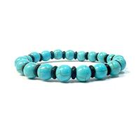 clorophilla. Bracciale in Pietre Naturali | 2 Misure | Uomo Donna, Cristalloterapia, Reiki, Yoga | Confezione Regalo, Tagliandino Pietra e Palo Santo per la Purificazione (NORMAL, TURCH CELESTE)