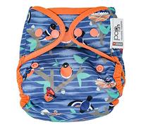 Close Parent - Copertura per pannolini impermeabile ecologica in giardino crepuscolare blu, regolabile con bottoni automatici, per neonati e bambini, adatto per pannolini piatti e aderenti