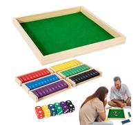 Close the Box, Multi-Player Wooden Dice Toy, 11.81x11.81x1.02 Inches Portable Interactive Board Dice Game for Family Night, Camping Trips, Building Holiday Gatherings Dices