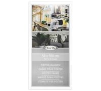 Close Up Cornice per poster, 50 x 100 cm, colore bianco, in MDF con vetro in PVC infrangibile, larghezza profilo 30 mm