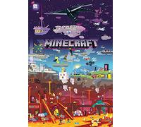 Close Up Minecraft Poster World Beyond (61 cm x 91,5 cm) + 1 paio di ganci neri per poster