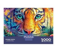 Close-up of A Tiger's Colorful Face Puzzle Da 1000 Pezzi The Forest King Ideale Per I Regali Di Compleanno E Di Natale 70x50cm/1000pcs
