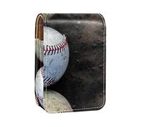 Close-Up of Dirty Baseballs Lip Gloss Holder Lipstick Case Portable Makeup Bag Travel Lipstick Organizer Case con Specchio Mini Rossetto Storage Box per le donne, Multicolore, 9.5x2x7 cm/3.7x0.8x2.7